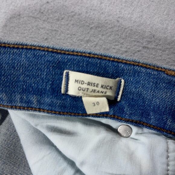 Madewell Jeans Women Size 30 Blue‎ Mid-Rise Kick Out Stretch Denim Bootcut - Picture 7 of 10